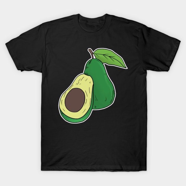 Avocado hand drawn fruits summer T-Shirt by Mesyo